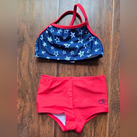 OP Other - Op Patriotic Stars Bikini/boyshorts Swim 2 Piece Set 12 Mo